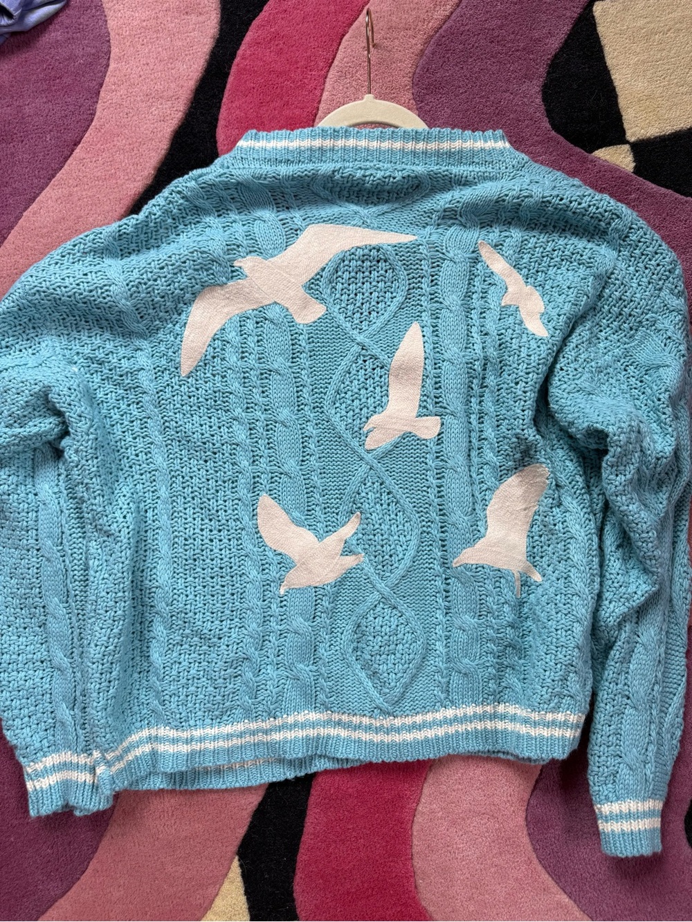 Taylor Swift Official 1989 Seagull Cable Knit Oversized Cardigan Blue M/L Rare - Picture 10 of 11